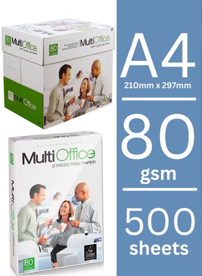 مالتي أوفيس كرتونه ورق تصوير Multi Office مقاس A4 وزن 80 جم – 500 ورقة فى 5 باكيت (2500 ورقة) - Image 2
